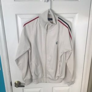 Men’s Fred Perry white jacket red/black stripes Sm